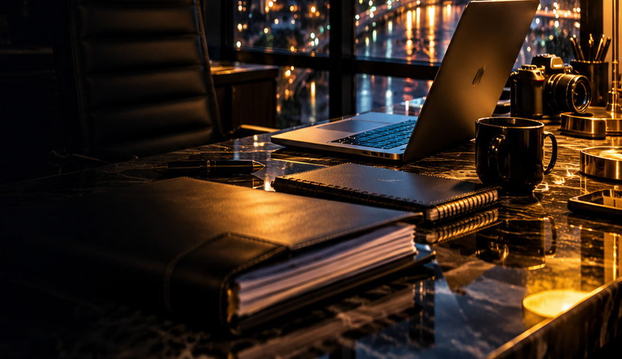 Documentos de trabalho sobre uma mesa